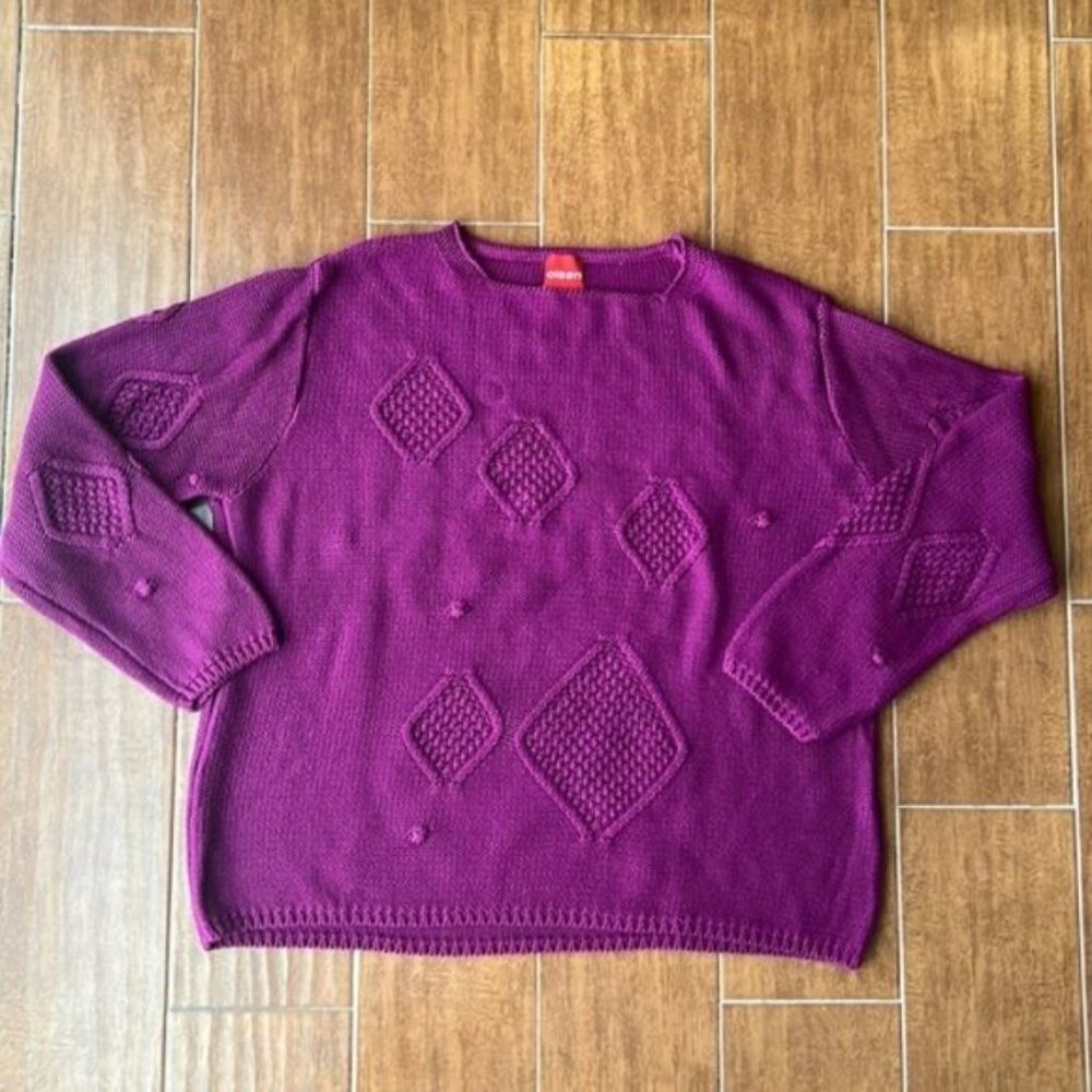 Vintage Magenta Cable Sweater